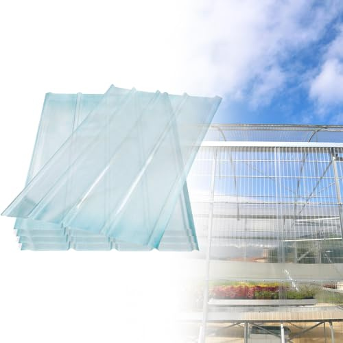 Peviasot Placas corrugadas de 2 mm, perfil trapezoidal de FRP, láminas corrugadas transparentes, placas de techo resistentes a la intemperie, paneles de techo trapezoidales, paneles de iluminación, 5