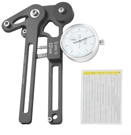 Misuratore di tensione di precisione per meccanici di biciclette, misura la tensione, più tipi di raggi utilizzati su ruote da strada, montagna e pendolari (orologio meccanico nero)