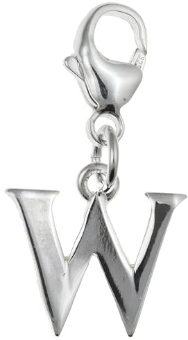 Versalbokstav A-Z alfabet initial 925 sterling silver clip-on berlock hänge med hummerlås för kvinnor – enkel eller kubisk zirkon bokstavsberlocker kompatibel med Thomas Sabo berlocker armband