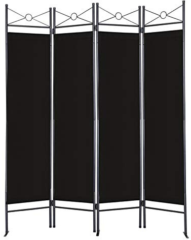 dirty pro tools™ FOLDING ROOM DIVIDER PARAVENT SPANISH WALL PARTITION PRIVACY SCREEN PRIVACY SCREEN SEPARATOR (Black)