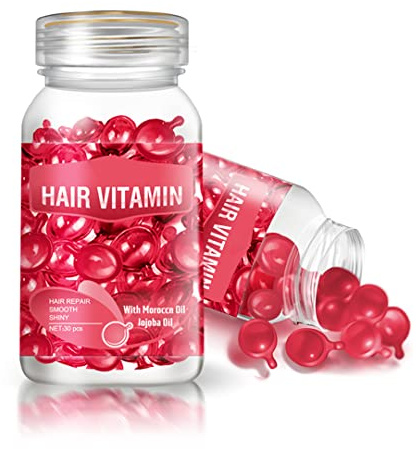 gowwimHair Vitamin Serum Capsule,Hair Treatment Serum,Argan Macadamia Avocado Oil,Deep Care Repair Damaged Hair,30 PCS