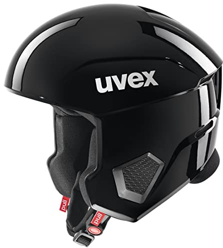 uvex invictus - skidhjälm för dam och herr - optimerad ventilation - akutkuddar för kinder - all black - 60-61 cm