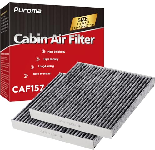 Puroma 2 Pack Cabin Air Filter with Activated Carbon, Replacement for CP157, CF12157, Select Lexus, Mazda, Subaru and Toyota Avalon, Camry, Corolla, Highlander, Prius, RAV4, Sienna, Venza