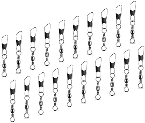 NEU AMZfishing® Klassik Wirbel mit Snap | Angelwirbel | Angeln Wirbel | Wirbel Angeln | Wirbel Set Angeln | Wirbel Größe 12 (20 Stück, f: #10)