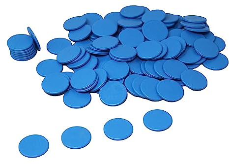 Spelmarker blå (100 st) av RE-Plastic® | Räknebrickor Marker Markeringsbrickor ø 25 mm