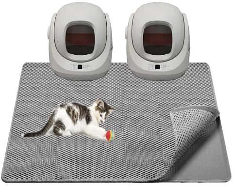 TidyNuts Cat Litter Mat,45x32 Extra Large Cat Litter Box Mat,Honeycomb Double Layer Kitty Litter Trapping Mat,Soft EVA Material,Urine & Waterproof,Scatter Control,Easy Clean,Washable
