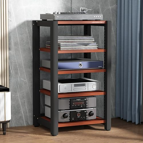 Movable Media Stand 5-Tier AV Media Stand Corner Shelves 60x50x100cm, Audio Rack CD Player Stand, 4 Colors (Color : A)