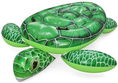 Bestway Simdjur Tidal Turtle, 153 x 140 x 38 cm, sköldpadda design, PVC, 2 luftkammare, handtag, säkerhetsventiler, lastkapacitet 45 kg, från 3 år, inkl. reparationslappar