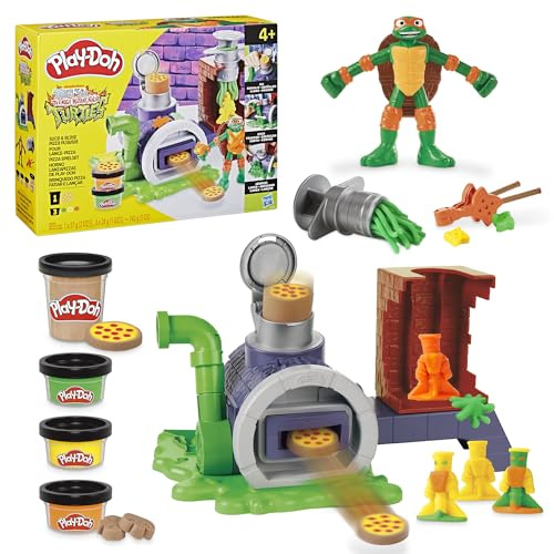 Play-Doh Les Tortues Ninja Four Lance-Pizza, Coffret de pâte à Modeler, Vert
