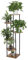 LEADZM 6 Etagen Pflanzenständer Blumenständer, Metall Holz Blumenhocker Blumentreppe Blumenregal, Blumentopf Ständer Pflanzentreppe für Balkon Garten Wohnzimmer, Schwarz (Schwarz, 6 Etagen)