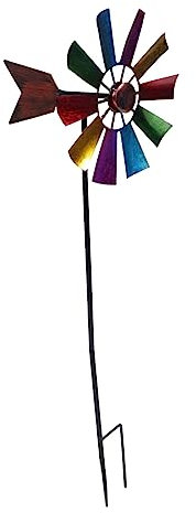 FONDOTIN Iron Art Rotating Windmill Garden Ornament Outdoor Yard Pinwheel Decor Metal Craft Wind Spinner for Patio Lawn Random Color
