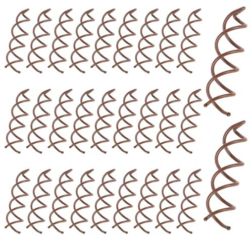 30 Stück Spirale Haarspange Spiral Pin, 4,7 cm, kratzfest, rund, Clip und Dutt-Dreh-Haarspange, Dreh-Schraub-Haarnadel für Frauen, Spiral-Bobby-Pins, Braun