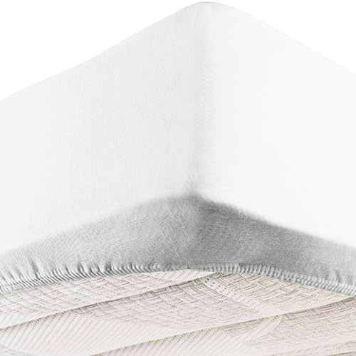 SONIT - Lenzuolo con Angoli Una Piazza e Mezza 120x190 cm Bianco - Lenzuolo con Angoli Cotone Traspirante - Lenzuola con Angoli una Piazza e Mezza Facile da Lavare