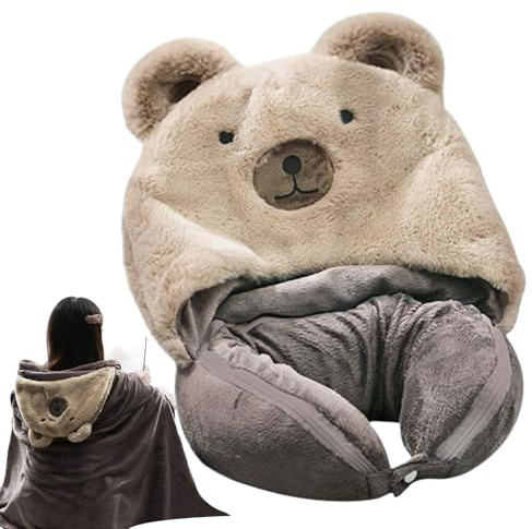 Juego De Almohada Y Manta Cervical De Viaje: Cojín Cervical De Espuma Viscoelástica, Manta Suave Y Afelpada | Artículos Esenciales De Viaje Cómodos Y Acogedores, Juego De Descanso Para Avión, Vagón, T