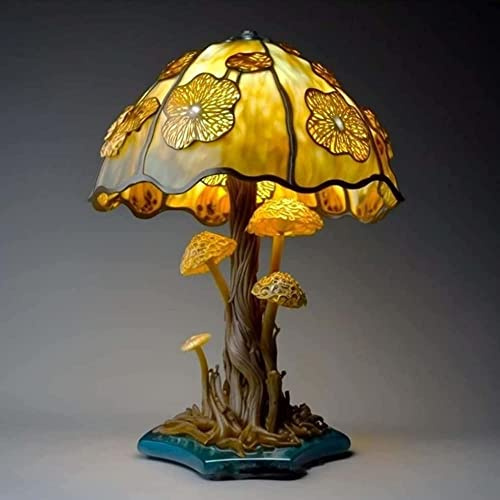 Lampada da tavolo in vetro colorato, design vintage per la decorazione della casa e un'atmosfera unica, luce notturna creativa per comodino