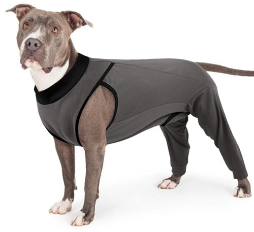 PUMYPOREITY Body Postoperatorio Perro, Respirant Traje Quirurgico Body Castracion Perros Camisa de Recuperación después Cirugía Codera Perros Patas Traseras Corsé de Recuperación(Gris, L)