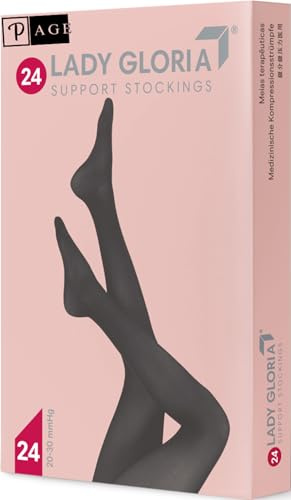 p age Lady Gloria Collant Calibrato a Compressione Graduata 20-30 mmHg, Calze Medicali per Vene Varicose e Gravidanza, Collant Elastiche per Donna Colore Nero, Tg 3