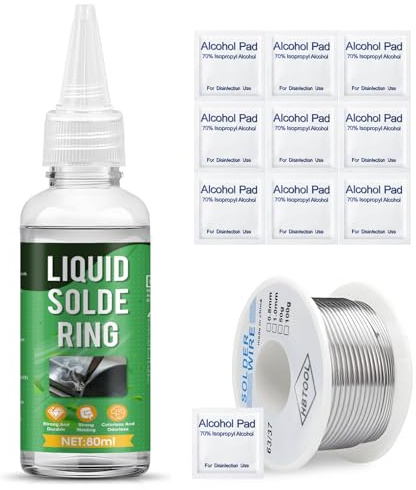 Flussante per Saldatura a Stagno, Flux Saldatura, No Clean Pasta Saldante Stagno Liquido, 50g Stagno per Saldare, Adatto per BGA, IC, CPU, PCB, SMD, Riparazione di Elettrodomestici, 80ml