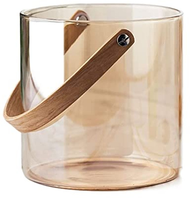 DANNMPX Secchiello Ghiaccio Secchiello per Il Ghiaccio in Vetro Bar per con per Champagne Maniglia Refrigerante per Raffreddatore(1200ml)