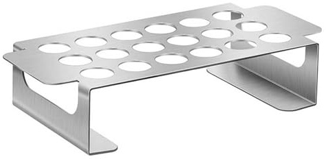 Homeponnew Parrilla de acero inoxidable con patas de pollo para barbacoa, suministro de cocina al aire libre con diseño de múltiples agujeros, 24,98 x 11,92 cm, para picnic y barbacoa