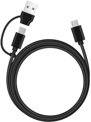 EGK 5FT Micro USB-kabel, USB C/A data och laddningskabel för gammal Android-telefon, kameror, PS4-kontroll, Xbox One X S, Fire TV-stick, Roku-streamingsticka och fler mikroenheter
