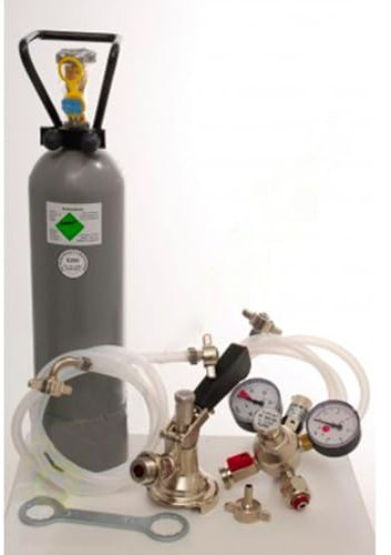 ich-zapfe Paquet d'accessoires 2 avec raccord Plat, 7mm ! Tuyau de bière et 2,0 kg de CO2 pour 1 Ligne tireuse a bieren