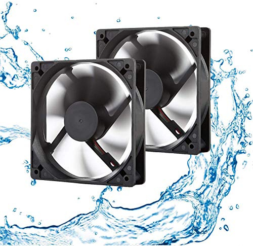 120mm 12V 2Wire 3Pin DC Fan 3000RPM High-Speed Moisture-Proof Cooling & Exhaust Fan for RV Refrigerator/Camper(2-Pack)