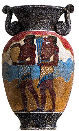 BeautifulGreekStatues Ancient Greek Minoan Anfora Portavasos hecho a mano de cerámica Jarrón grande