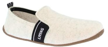 Living Kitzbühel T-Modell Filz Slipper - Weiche Hausschuhe Kinder Damen Herren aus Wolle - Atmungsaktiv & rutschfest - Handgefertigt in Europa Unbleached 28
