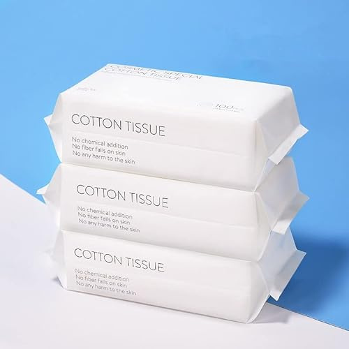 Forrader Pure Cotton Wipes, semplice panno per il viso bagnato e a secco di pulizia, per la pelle sensibile, cura del bambino, rimozione del trucco, pulizia di superficie (3pack=300pcs)