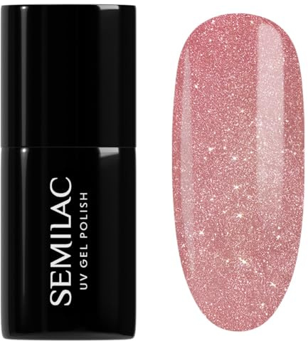 SEMILAC Gel Nail Polish 332 Cat Eye Pink My Dust - Full Coverage Gel Polish - Soak Off Easy To Use LED/UV Nail Lamp - Long Lasting Manicure and Pedicure up to 3 weeks