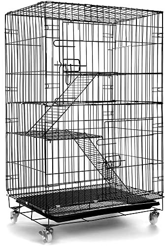 Husdjurshus/Husdjursbur Hushållskattburar stora katthus med tre våningar kattvillor flera dörrar och fönster fällbara kattburar husdjursburar 2022 heta försäljning Cat Condo