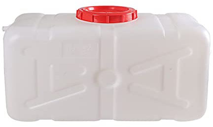 Tanica per Acqua 48 Litri Bianco Plastica Rettangolare Serbatoio Secchio Acqua Mobilia Ispessimento Alimentare con Un Grande Serbatoio di Acqua Coperchio