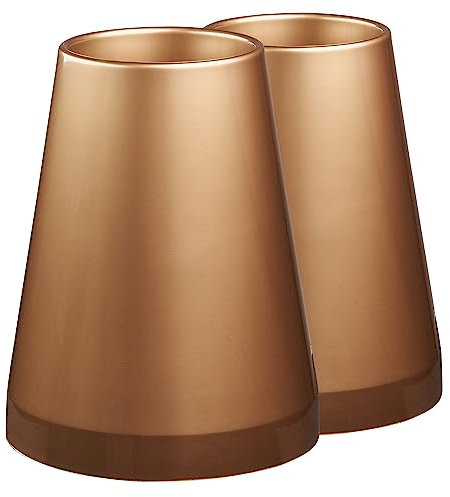 TYMAR Lot de 2 vases funéraires, en plastique, pour décoration funéraire, fleurs artificielles et fleurs fraîches, résistant aux intempéries, H = 25 cm, doré