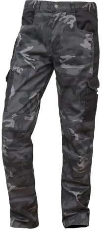 WORK IDEA Pantalones de Trabajo Camuflaje Hombre - Refuerzo en Rodillas con Bolsillos Internos y Corte Ergonomico