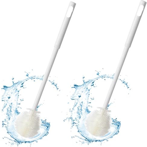 2 Stück Flaschenbürste 11,6 Zoll Flexibler Flaschenreiniger aus Silikon mit langem Griff und faltbarem Bürstenkopf Babyflaschenbürste Flaschenbürste mit Aufhängeloch für Flaschen