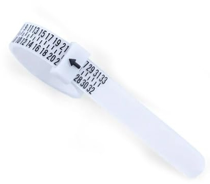 JTC LTD Baguier de taille réglable, outil de mesure de doigt pour unisexe, tailles de bague UE 40-76, jauge de mesure en plastique flexible étanche, Flexible, Plastique
