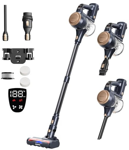 Proscenic P11 Lite Aspirateur Balai sans Fil,450W 40KPa 50Min Aspirateur sans Fil Puissant,Léger Aspirateur avec Brosse Anti-Emmêlementet,6 Filtre Lavable,pour Tapis,Poils Animaux,Sol Dur,Voiture