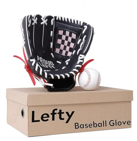 Left Handed Baseball Glove for Kids, Entry-Level Left Handed Baseball Glove, Durable Lefty Tball Gloves for Kids Youth Training. 10.5in, Age 4-7