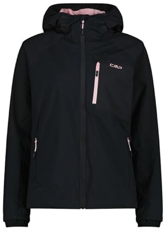 CMP Giacca HighLoft da donna con Cappuccio, 35Z2826 (IT, Numero, 46, Regular, Regular, Nero Antracite/Pink)