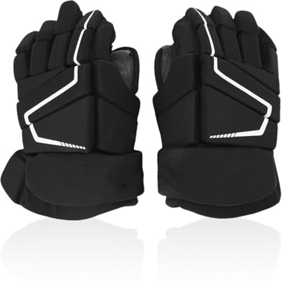 Beufee Guanti da hockey, guanti da hockey di ghiaccio in nylon eva schiuma protettiva esterna traspirante a più dimensioni (14 pollici)