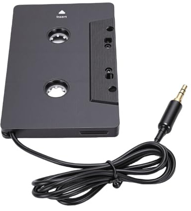 Tomantery Bilkassett Till AUX-omvandlare med 3,5 Mm Uttag Snygg Kassettadapter för Att Lyssna på Musik och Ringa Telefonsamtal Lämplig för Alla åldrar Svart 1 st.