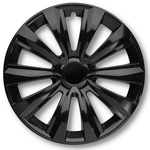 Albrecht 14 Zoll Radkappen schwarz für Stahlfelgen - Delta Radzierblenden aus hochwertigem Kunststoff - Langlebige Radblenden in originaler Albrecht Verpackung - Made in EU