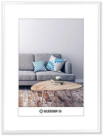 Bildershop-24 Kunststoffrahmen Bilderrahmen, (20 X 30 cm) weiß, inkl. Tischaufsteller Kunststoff Bilderrahmen