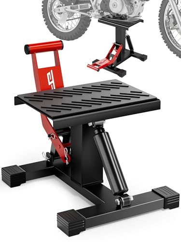 JFG RACING Adjustable Hydraulic Dirt Bike Stand Lift 1000 Lbs Capacity,Red