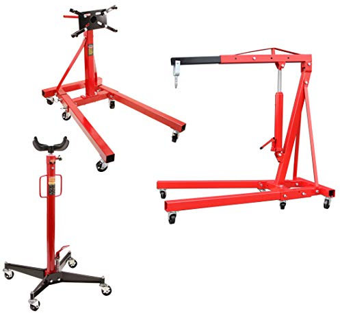 otgerlensker products Motorständer Motorhalter 900 KG + Motorkran mit Haken + Getriebeheber 500 KG