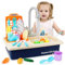 Mini Tudou Juego de Fregadero con Agua Fluida,Lavavajillas Eléctrico,Utensilios de Cocina,Juego de rol,Juego de Accesorios de Cocina para Niños Pequeños y Niñas