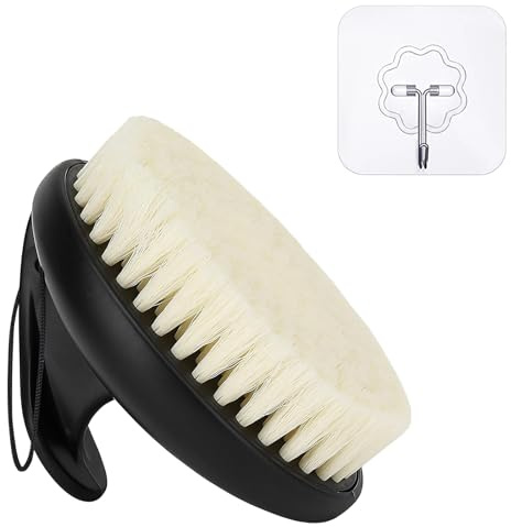 Dry Brushing Body Brush, Medium Bristle Anti-Slip Body Scrubber for Shower, Exfoliating & Lymphatic Drainage Bath Brush for Smooth Skin, Blood Circulation Improvement (1 Pack-Black)