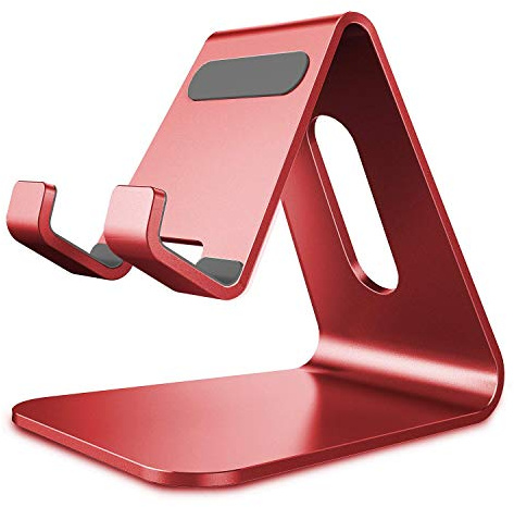 Lucrave Supporto per cellulare, base, supporto, supporto da tavolo in alluminio, compatibile con interruttori, tutti gli smartphone, iPhone 17 16 15 14 13 12 Mini Pro Max Xs Xr X SE 8 7 6 6s Plus SE 5