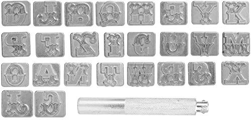 Kit De Alfabeto De Sellos De Cuero, Sellos De Cuero Para Trabajar El Cuero Sellos De Cuero Herramientas Sellos De Letras De Cuero Juego De Punzones De Letras Para Metal 3/4 Pulgadas 19 Mm Juego De Sel